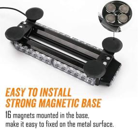 img 1 attached to LE-JX Красный/Белый 30 светодиодов безопасности Вспышка светового бара двухстороннего интенсивного освещения сигнальный свет Роутопа, ограничение дорожного движения Световая шкала аварийной опасности Световой маяк с магнитным основанием (12-24В)