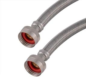 img 3 attached to Eastman 48370 4ft Pair of Braided Stainless Steel Washing Machine Hoses, 3/4 inch FHT, 2 Pack