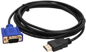 img 4 attached to 🔌 VAlinks HDMI к VGA адаптер-кабель - высокое разрешение 1080p мужской разъем для ноутбука, ПК, телевизора, мониторов, проекторов - 10 футов