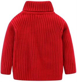 img 3 attached to Toddler Boys' Turtleneck Pullover Sweater from Mud Kingdom