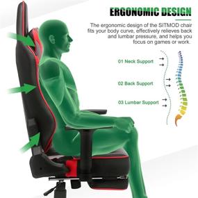 img 3 attached to Computer Ergonomic Recliner Footrest Headrest Sports & Fitness