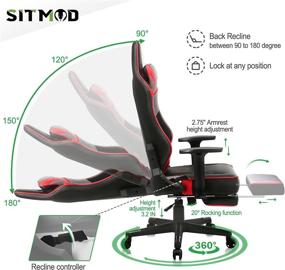 img 1 attached to Computer Ergonomic Recliner Footrest Headrest Sports & Fitness