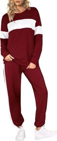 img 3 attached to 👚 Sipaya Women's Colorblock Striped Sweatsuit: Stylish Crewneck Pants Set with Pockets