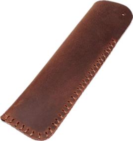 img 3 attached to Handmade Genuine Leather Double Pen Case Fountain Pen Sleeve Holder Pouch Cover Vintage (Brown)