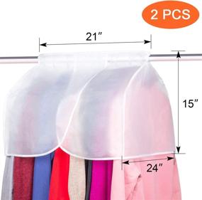 img 3 attached to 👗 Zilink Large Shoulder Dust Covers for Clothes: Ultimate Dust-Proof Garment Cover Bags - Set of 2"