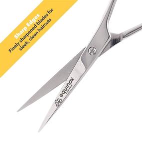 img 1 attached to 🔪 Equinox Professional Barber Hair Cutting Scissors - With Finger Rest & Inserts - 6.5 Inches - Ice Tempered, Rust Resistant Stainless Steel Shears