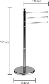img 1 attached to 🔧 MyGift 40-Inch Metal Freestanding Towel Rack Stand with 3 Swivel Arms for Bathroom and Kitchen
