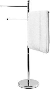 img 4 attached to 🔧 MyGift 40-Inch Metal Freestanding Towel Rack Stand with 3 Swivel Arms for Bathroom and Kitchen