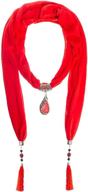 🧣 gogngtr vintage polyester scarf with gem pendant: a stunning women's necklace jewelry scarf (sc0021) logo