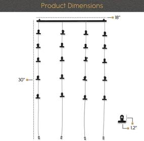 img 1 attached to 🖼️ У вас есть пространство: набор из 2 подвесных держателей для фотографий с металлическими нитями и 40 магнитными клипсами - металлический черный.