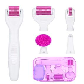 img 4 attached to 🎯 Face and Body Derma Roller Kit - 6-in-1 with 0.25mm and 0.3mm Micro Needle Sizes, 5 Interchangeable Heads, Storage Case, and Disinfection Tank