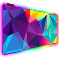 🖱️ премиум расширенный rgb-коврик для мыши: большой игровой подсветкой led-коврик для пк, ноутбука macbook и клавиатуры - водонепроницаемый, противоскользящий, ультратонкий - 31,5'' х 15,7'' (многоцветный) логотип