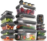 🍱 durable 40-piece airtight food-storage containers set - bpa-free plastic with lids - 100% leakproof - freezer, microwave & dishwasher-safe - gray color логотип