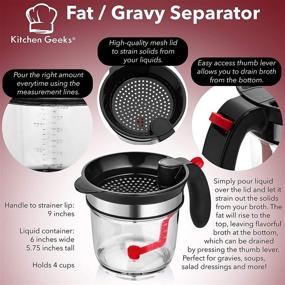 img 1 attached to 🥘 Enhance Your Cooking with the Fat Separator Measuring Cup and Strainer: Healthier & Tastier Gravy Sauces, Liquids, and More for Turkey, Chicken, Beef, Vegetables