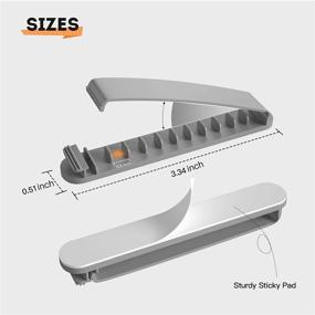 img 2 attached to 🔌 PZOZ Cable Clips: 3-Pack Gray Cord Organizers for Home, Office, and Car Cable Management