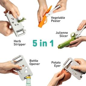 img 2 attached to 🔪 Prepdeck 5-in-1 Multi-Tool Peeler: Sharp & Precise for Veggie Noodles, Peeling & More! Declutter Your Kitchen!