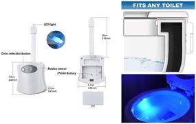 img 2 attached to Ночной светильник для унитаза, 4 штуки, с датчиком движения и LED подсветкой с двумя режимами, 8 цветов подсветки для унитаза в ванной комнате, совершенное обнаружение, универсальная посадка