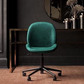 img 3 attached to CosmoLiving Astor Office Task Chair: Luxuriously Elegant in Emerald Green Velvet