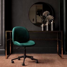 img 4 attached to CosmoLiving Astor Office Task Chair: Luxuriously Elegant in Emerald Green Velvet