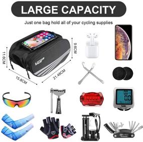 img 1 attached to 🚲 VUP Bike Front Frame Bag with 360° Rotation Phone Holder for iPhone 12/Pro/Pro Max/Mini/11 Pro/XS Max/XR/X/7/8 Plus, Universal Bicycle Handlebar Bag for 4.0''~6.7'' Cellphones