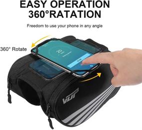 img 2 attached to 🚲 VUP Bike Front Frame Bag with 360° Rotation Phone Holder for iPhone 12/Pro/Pro Max/Mini/11 Pro/XS Max/XR/X/7/8 Plus, Universal Bicycle Handlebar Bag for 4.0''~6.7'' Cellphones