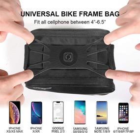 img 4 attached to 🚲 VUP Bike Front Frame Bag with 360° Rotation Phone Holder for iPhone 12/Pro/Pro Max/Mini/11 Pro/XS Max/XR/X/7/8 Plus, Universal Bicycle Handlebar Bag for 4.0''~6.7'' Cellphones