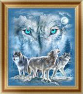 🐺 5d diamond painting kit - wolf family | diy round partial drill embroidery cross stitch arts craft canvas for home wall decor | ideal for adults and kids logo