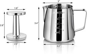 img 3 attached to ☕ Premium Stainless Steel Frothing Pitcher and Tamper Combo Set with Commercial Grade Durability - Perfect for Baristas and Coffee Enthusiasts