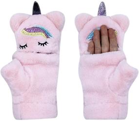 img 3 attached to RarityUS Girls' Accessories: Glove Convertible Fingerless Mittens