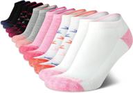 🧦 reebok girl's 12-pack of cushioned comfort no-show ankle low cut socks logo