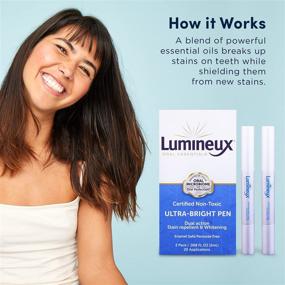 img 2 attached to 💎 Lumineux Ultra-Bright Teeth Whitening Pen - 2-Pack - Dual Action Stain Repellent and Whitener - Dentist-Formulated, Certified Non-Toxic - Travel-Friendly, Easy-to-Use, Enamel-Safe Solution