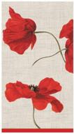 vibrant caspari dancing poppies paper guest towel napkins - set of 30 logo