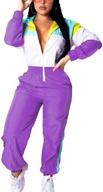 👗 eosiedur women's pullover hoodies jumpsuit set: fashionable zipper jacket & elastic waistband pants tracksuit ensemble логотип