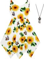 adorable sunflower butterfly necklace: brighten up girls' clothing and dresses with yellow accents logo