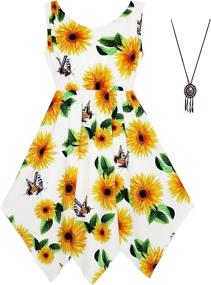 img 4 attached to Adorable Sunflower Butterfly Necklace: Brighten up Girls' Clothing and Dresses with Yellow accents