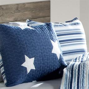 img 3 attached to 🌟 Luxurious Lush Decor Navy Star Quilt: Reversible Twin Bedding Set with Striped Patterns & Pillow Shams