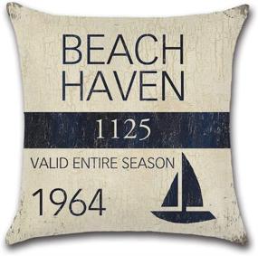 img 2 attached to 🏖️ Vintage Series Coastal Pillow Covers for 18 X 18 Inch Nautical Pillow Inserts - U-Love Beach Cushion Cover (4 Pack) - Stylish Décor for a Seaside Vibe