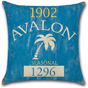 img 3 attached to 🏖️ Vintage Series Coastal Pillow Covers for 18 X 18 Inch Nautical Pillow Inserts - U-Love Beach Cushion Cover (4 Pack) - Stylish Décor for a Seaside Vibe