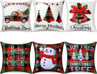 🎅 festive christmas throw pillow covers: decorative cushion covers for holiday home décor logo