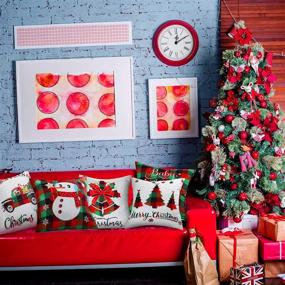 img 2 attached to 🎅 Festive Christmas Throw Pillow Covers: Decorative Cushion Covers for Holiday Home Décor