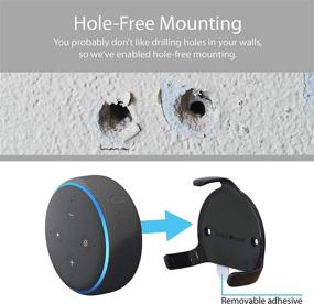 img 2 attached to 🔌 TotalMount Echo Dot (3-е поколение) Беспробурочный настенный крепеж (Черный) - Не требуется сверление!