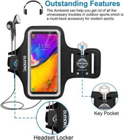 img 3 attached to Convenient LG V30/V35 ThinQ Armband: BUMOVE Sports Cell Phone Arm Band with Key/Card Holder (Black)