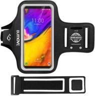 convenient lg v30/v35 thinq armband: bumove sports cell phone arm band with key/card holder (black) logo