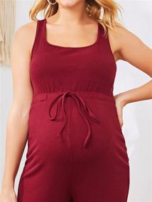 img 1 attached to Stylish Sleeveless Maternity Jumpsuit with Drawstring Waist - MakeMeChic Overall Jumpsuits for Women