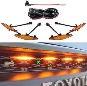 img 4 attached to 🚦 Auxlight 4PCS LED Front Grille Raptor Lights with Fuse for Toyota 4Runner 2014-2021 TRD Pro, SR5, TRD Off-Road, Limited, TRO Pro (Amber)