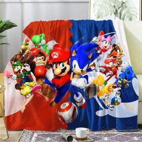 img 3 attached to 🛏️ Soft Cozy Flannel Kids Cartoon Throw Blanket - Warm Blanket for Sofa, Office, Traveling, Camping & Home