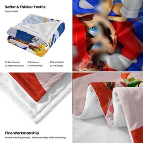 img 1 attached to 🛏️ Soft Cozy Flannel Kids Cartoon Throw Blanket - Warm Blanket for Sofa, Office, Traveling, Camping & Home