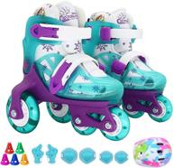 🛼 adjustable kids roller skates - powerrider girls & boys beginner inline skates with flashing led lights up wheels - pink roller blades for kids - ideal birthday gifts logo