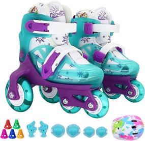 img 4 attached to 🛼 Adjustable Kids Roller Skates - PowerRider Girls & Boys Beginner Inline Skates with Flashing LED Lights Up Wheels - Pink Roller Blades for Kids - Ideal Birthday Gifts