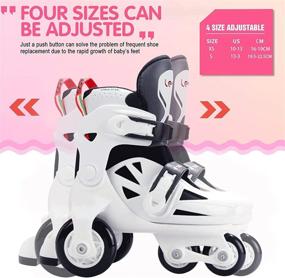 img 2 attached to 🛼 Adjustable Kids Roller Skates - PowerRider Girls & Boys Beginner Inline Skates with Flashing LED Lights Up Wheels - Pink Roller Blades for Kids - Ideal Birthday Gifts